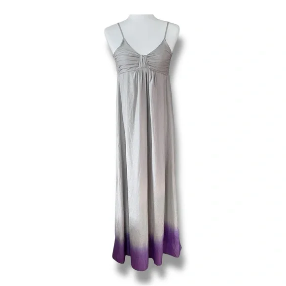 Young Fabulous & Broke Gray Purple Ombre Maxi Sundress Size XS Cotton Silk